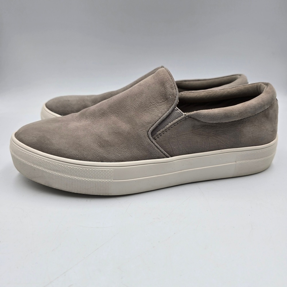 Steve Madden Sneaker Womens 10 Gills Grey Suede Slip On Platform Casual Shoes